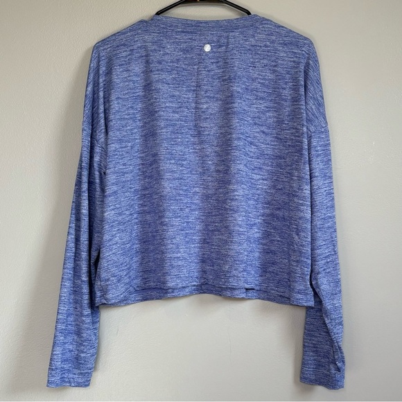 4/25$ Z By Zella Heathered Blue Crew Neck Long Sleeve Athletic Top Womens Medium - Picture 2 of 7
